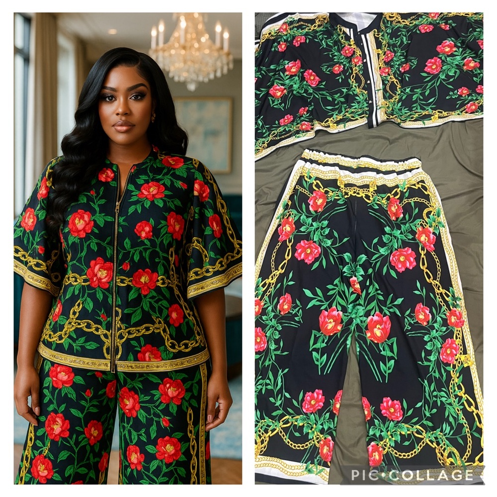 Floral Chain Print Women's Jumpsuit